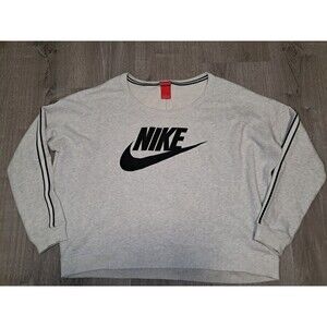 Nike Red Tag Sweater Womens Oversized Large Crop Top Style Loose Fit